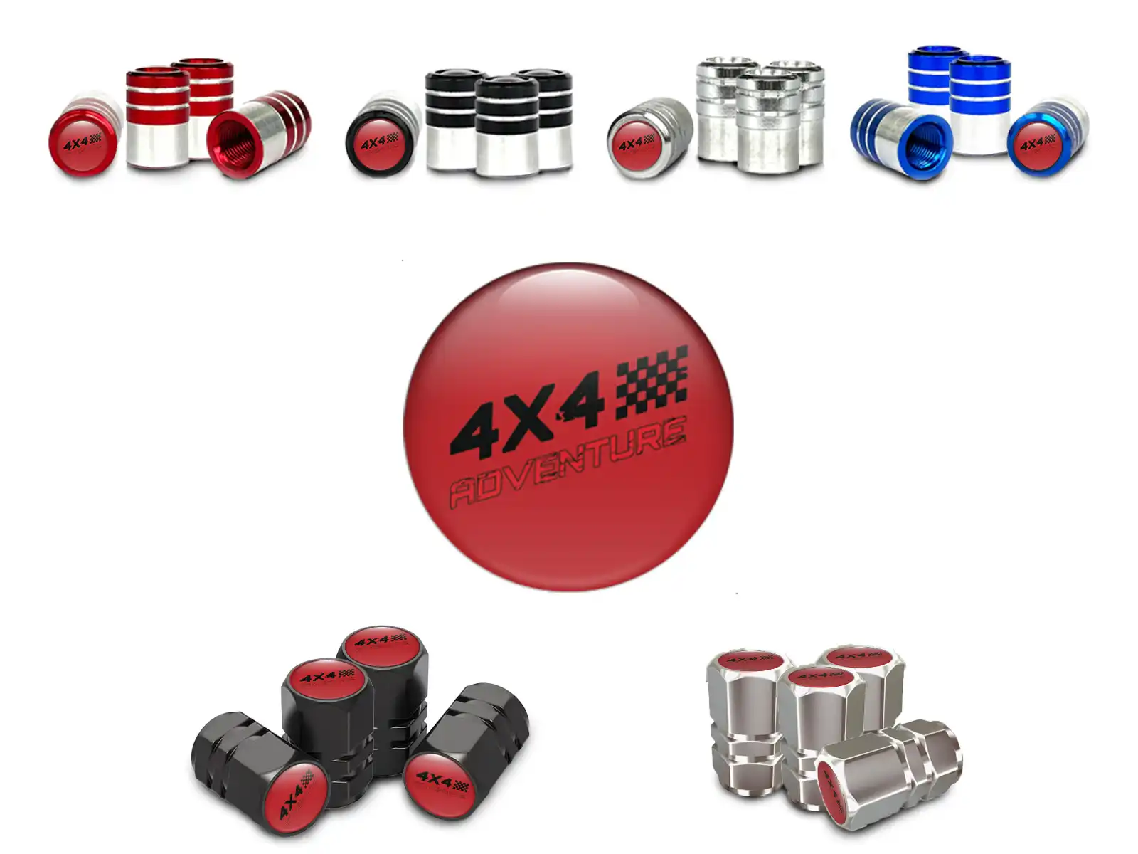 Tyre Valve Caps for Trucks Stainless Steel Look
